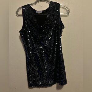 Calvin Klein Black Sequin Sheath Mini Dress
